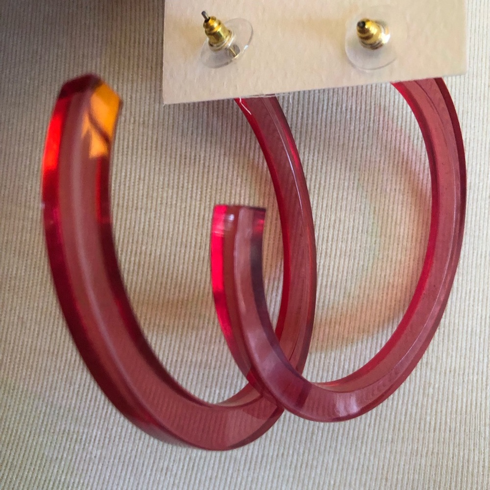 INK+ALLOY Vibrant Red Hoop Earrings - Picture 4 of 4